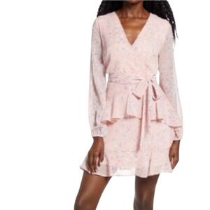 NWT Leith Wrap Mini Dress, Pink, XS, Nordstrom